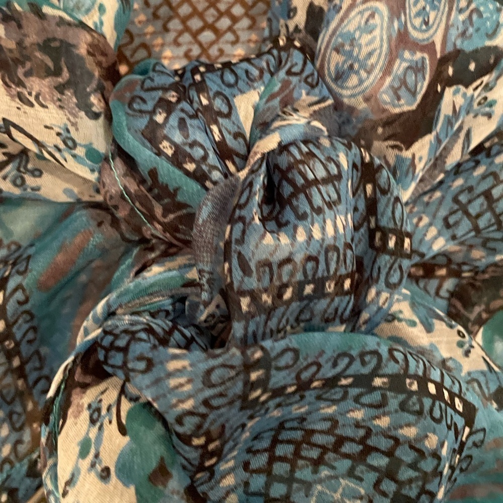 Free People Love Potion Turquoise flowy geometric kimono tie top Boho  XL - Picture 11 of 11